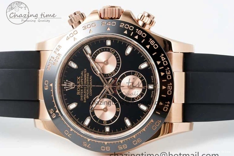 0517 Stretchable Daytona 116515 QF 1:1 Best Edition Black RG Dial on Oysterflex Rubber Strap SA 2273